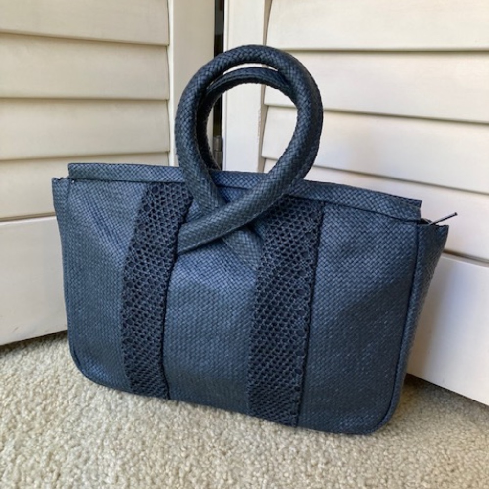 Lulu Guinness Black Paper Straw Bag - Picture 4 of 10